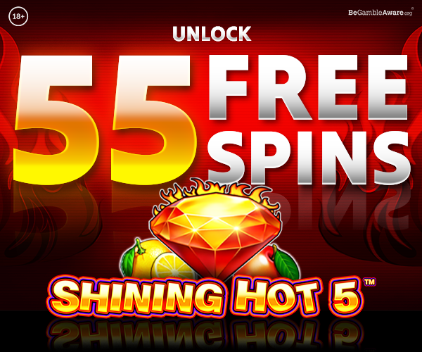 Deposit & Wager £55 for 55 Free Spins on Shining Hot 5