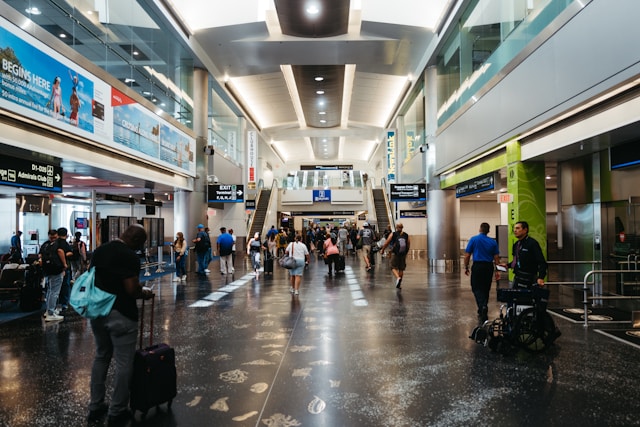 An image of the interior of Miami International Airport.