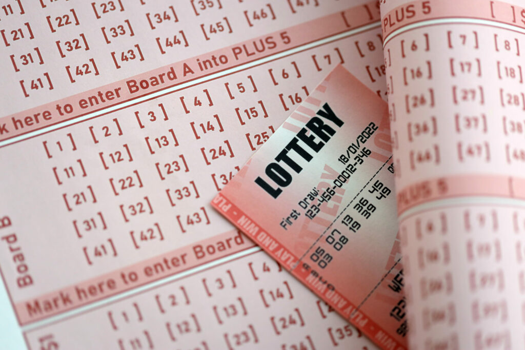 A close up photo of a lottery ticket.