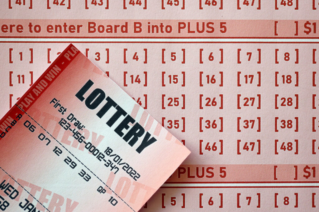 A close up photo of a lottery ticket.