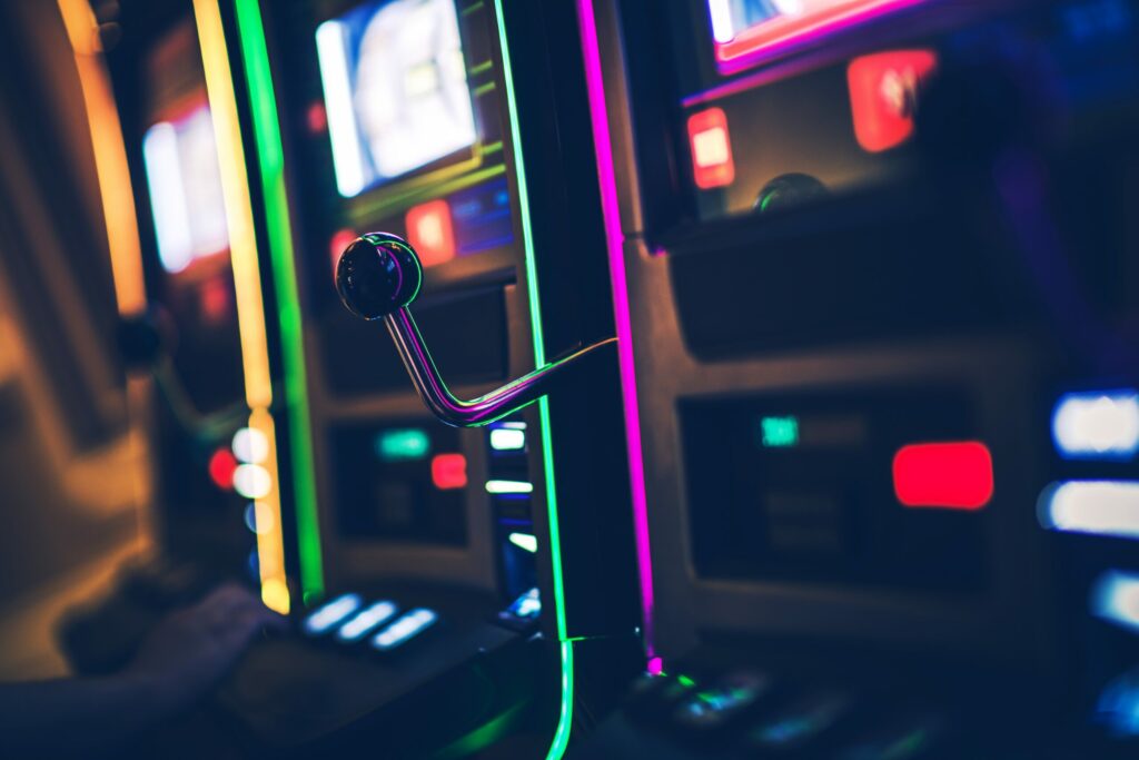 Slot machines in a casino.