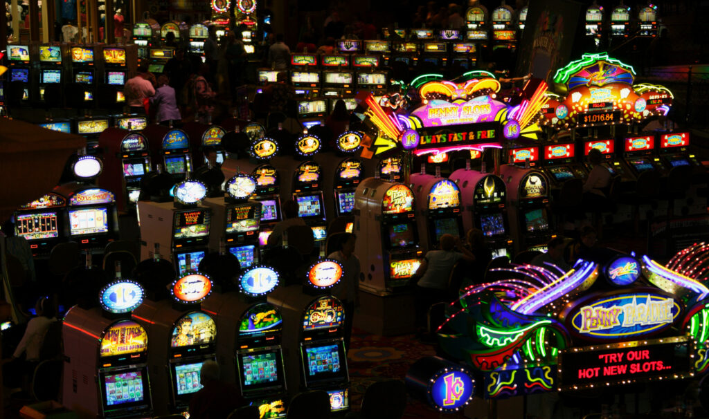 Slot machines in a casino.